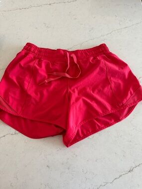 lululemon Hot Pink Running Shorts with Drawstring Size 1O tall